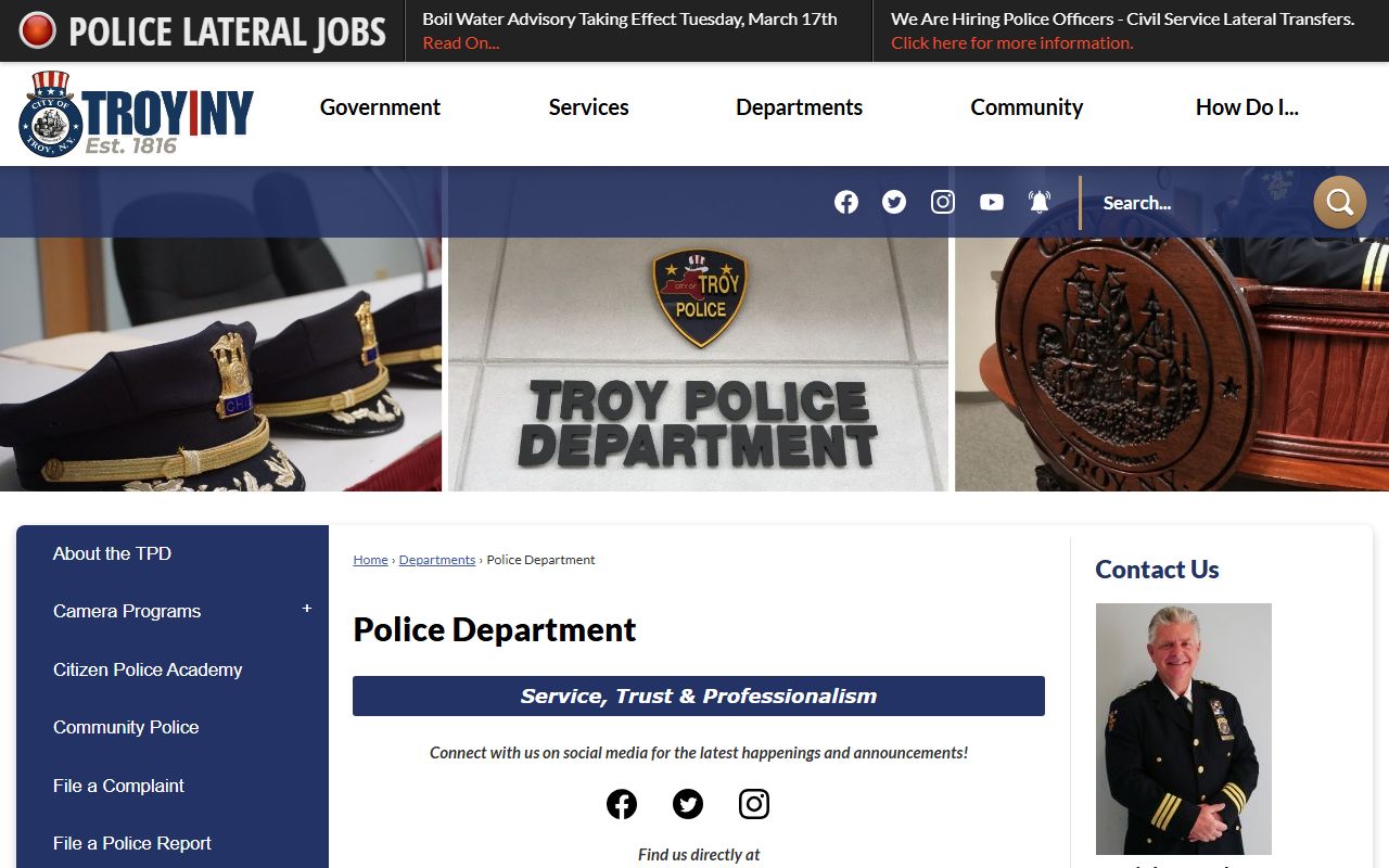 Troy inmate population processing through Chief Daniel DeWolf's police department