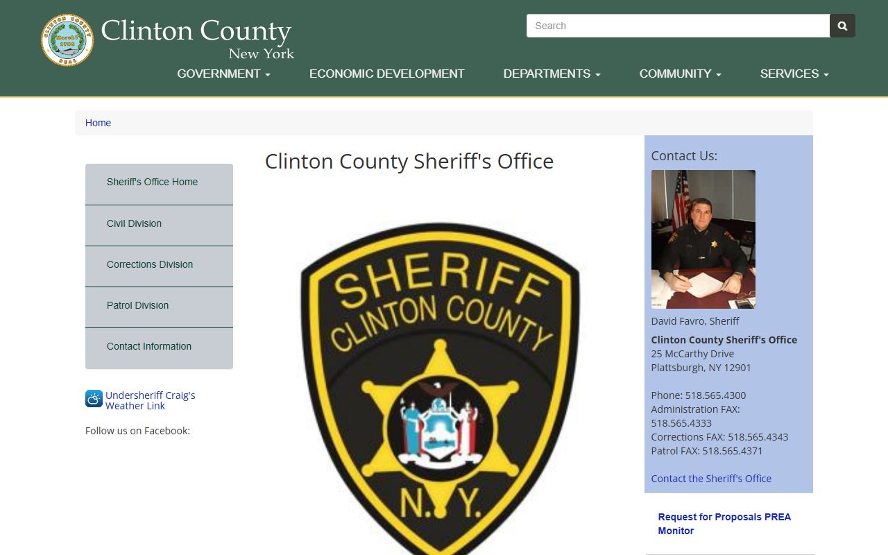 Clinton County inmate population managed by sheriff's office in Plattsburgh