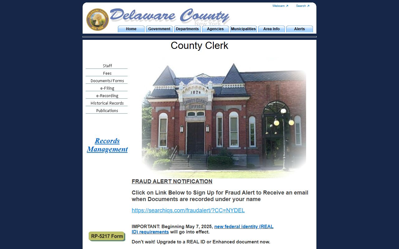 Delaware County inmate population records through clerk's office