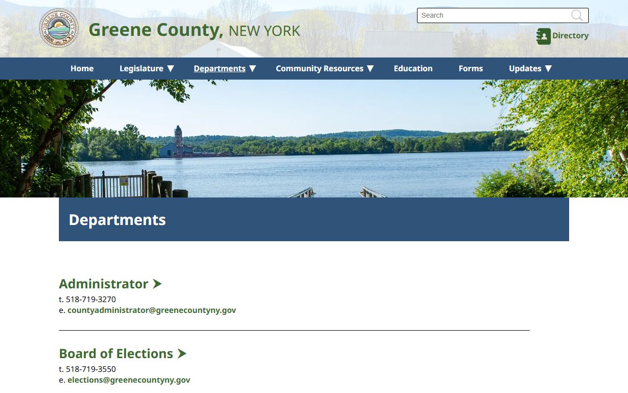 Greene County inmate population and government departments contact information