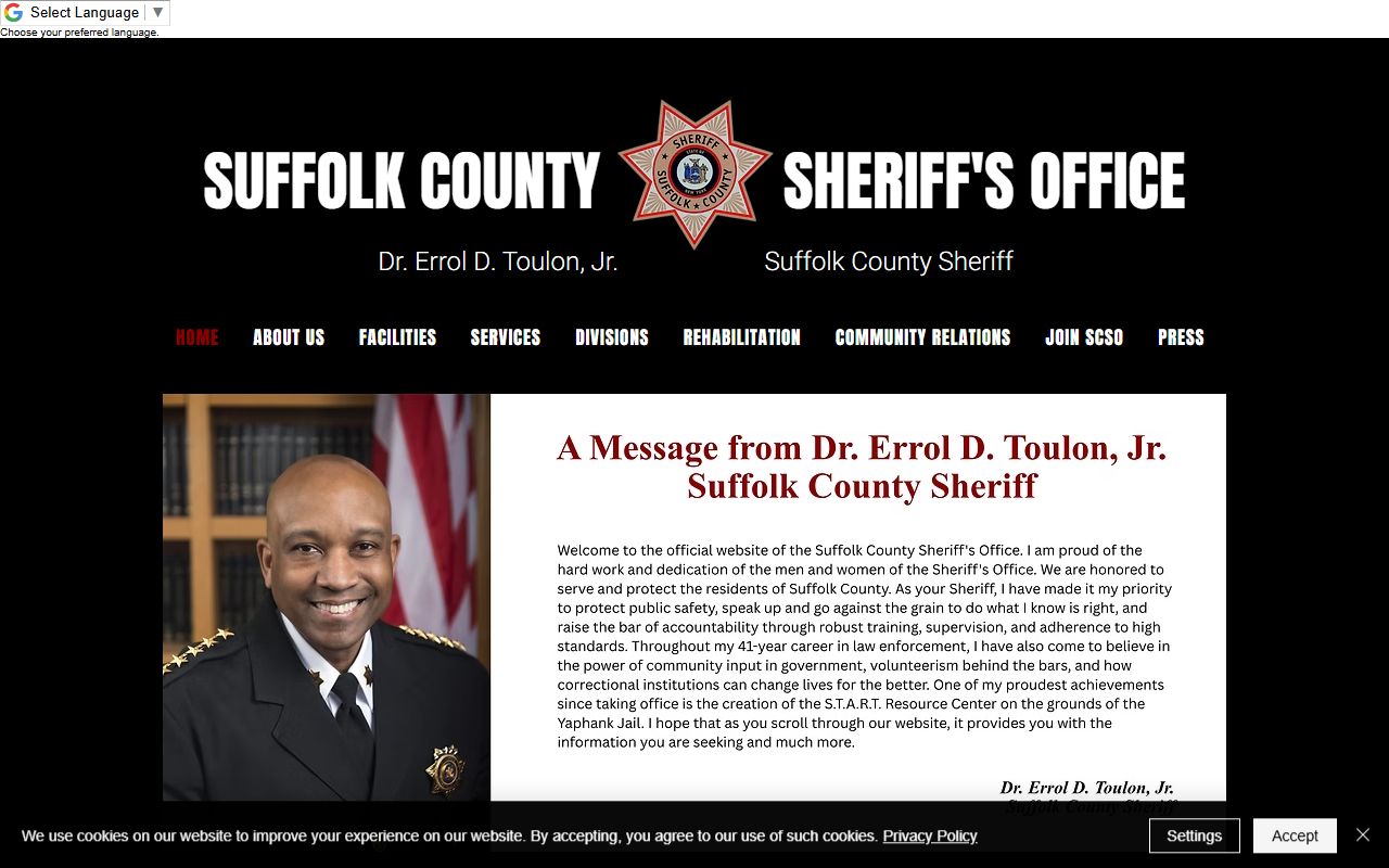 Suffolk County inmate population management by Sheriff Dr. Errol D. Toulon Jr.