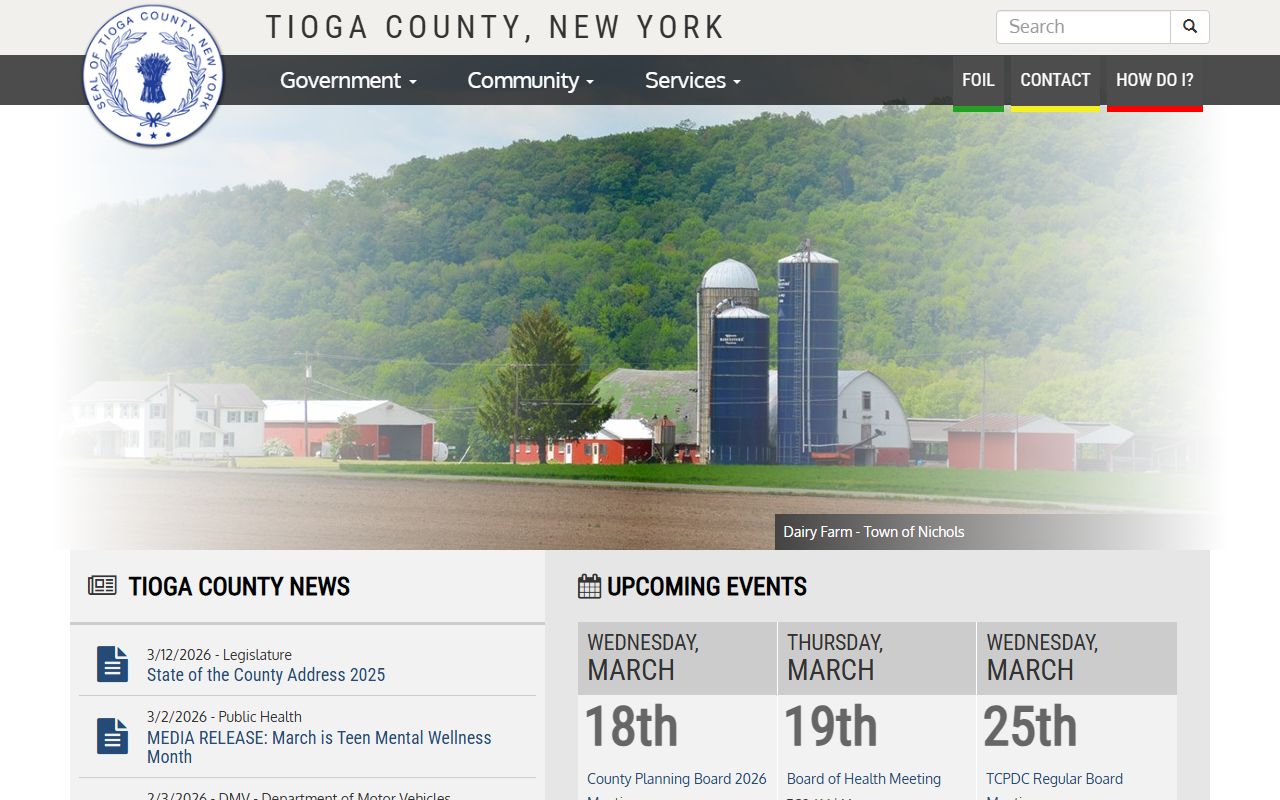 Tioga County inmate population information on mobile-friendly sheriff website